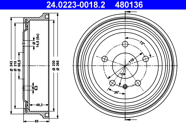 Brake Drum (24.0223-0018.2)