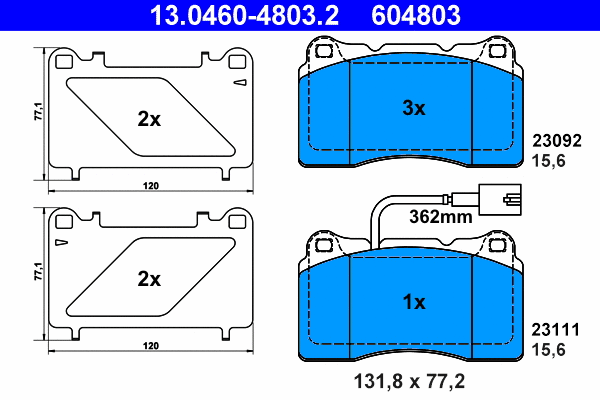 Brake Pad Set, disc brake (13.0460-4803.2)