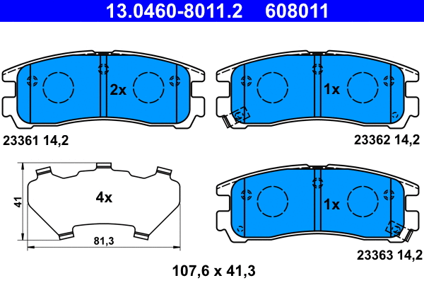 Brake Pad Set, disc brake (13.0460-8011.2)
