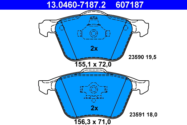 Brake Pad Set, disc brake (13.0460-7187.2)