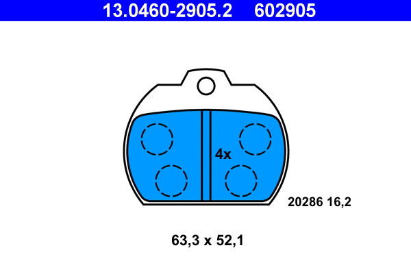 Brake Pad Set, disc brake (13.0460-2905.2)