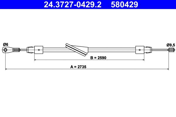 Cable Pull, parking brake (24.3727-0429.2)