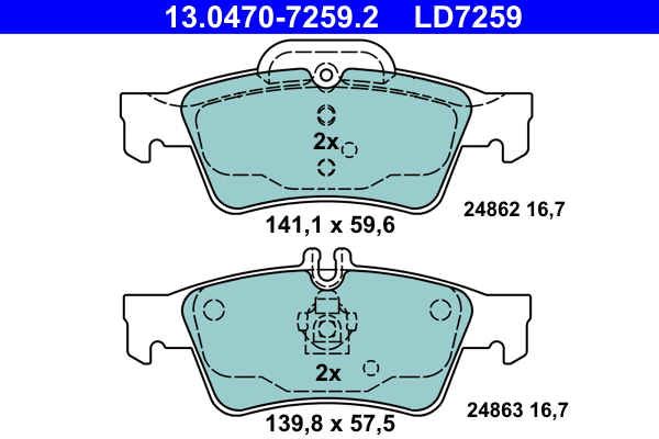 Brake Pad Set, disc brake (13.0470-7259.2)
