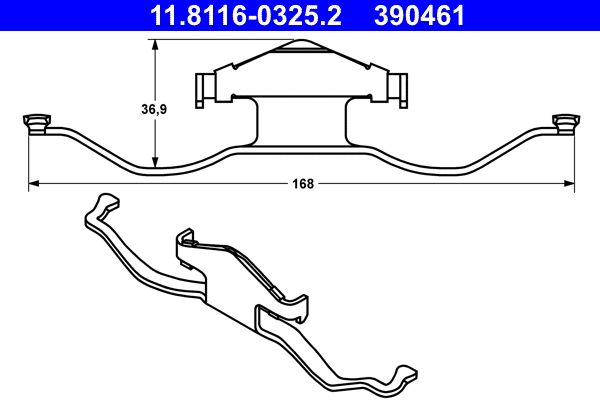 Spring, brake caliper (11.8116-0325.2)