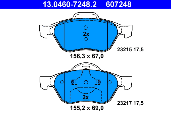 Brake Pad Set, disc brake (13.0460-7248.2)