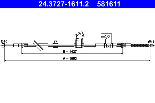 Cable Pull, parking brake (24.3727-1611.2)