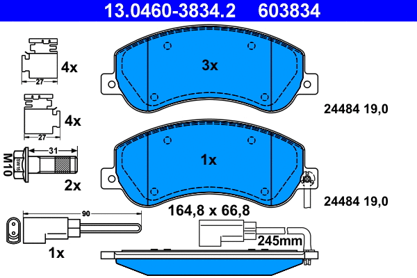 Brake Pad Set, disc brake (13.0460-3834.2)
