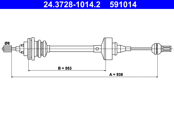 Cable Pull, clutch control (24.3728-1014.2)