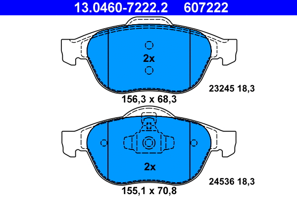 Brake Pad Set, disc brake (13.0460-7222.2)