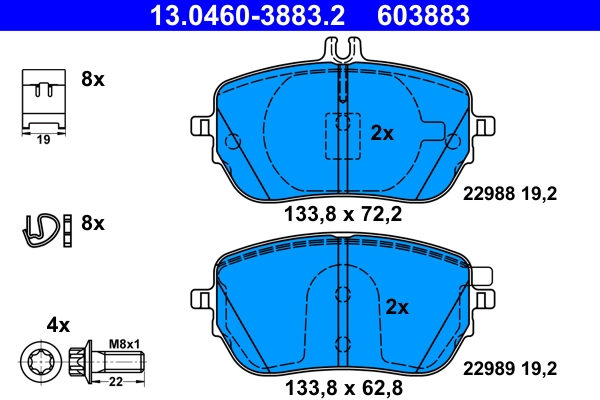 Brake Pad Set, disc brake (13.0460-3883.2)