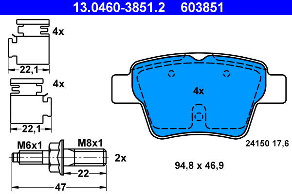 Brake Pad Set, disc brake (13.0460-3851.2)