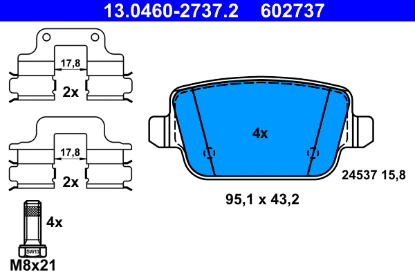 Brake Pad Set, disc brake (13.0460-2737.2)