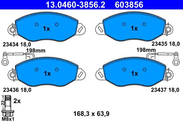 Brake Pad Set, disc brake (13.0460-3856.2)
