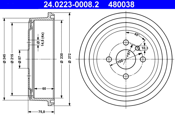 Brake Drum (24.0223-0008.2)
