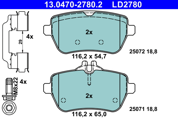 Brake Pad Set, disc brake (13.0470-2780.2)