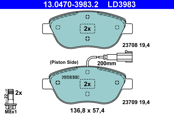 Brake Pad Set, disc brake (13.0470-3983.2)