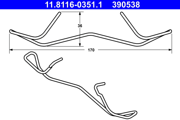 Spring, brake caliper (11.8116-0351.1)