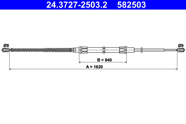 Cable Pull, parking brake (24.3727-2503.2)