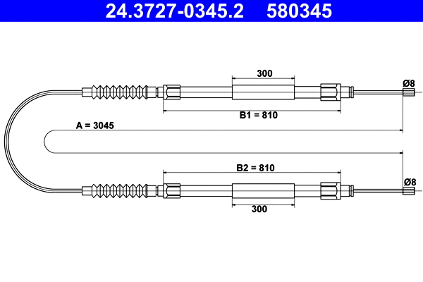 Cable Pull, parking brake (24.3727-0345.2)