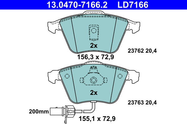 Brake Pad Set, disc brake (13.0470-7166.2)