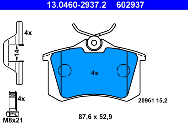 Brake Pad Set, disc brake (13.0460-2937.2)