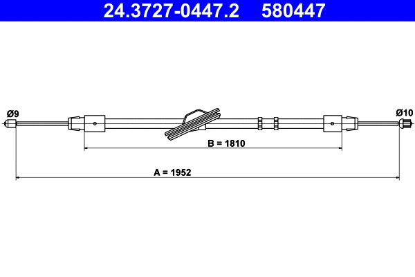 Cable Pull, parking brake (24.3727-0447.2)