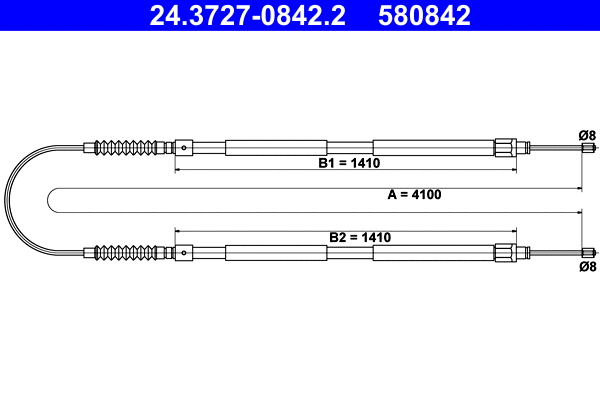 Cable Pull, parking brake (24.3727-0842.2)