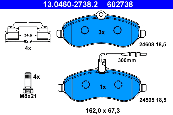 Brake Pad Set, disc brake (13.0460-2738.2)