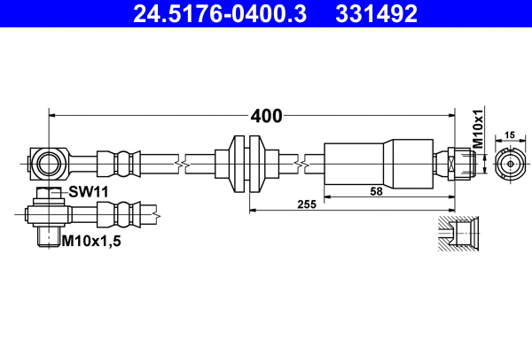 Brake Hose (24.5176-0400.3)
