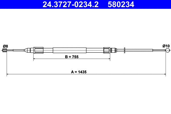Cable Pull, parking brake (24.3727-0234.2)