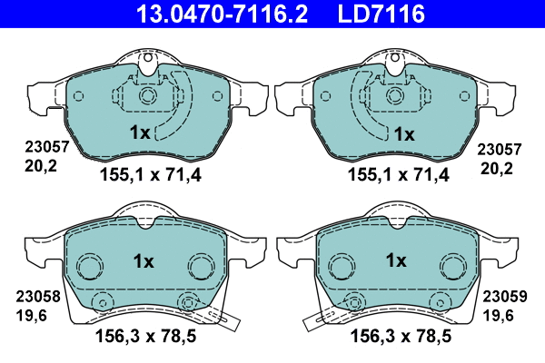 Brake Pad Set, disc brake (13.0470-7116.2)