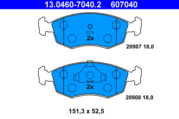Brake Pad Set, disc brake (13.0460-7040.2)