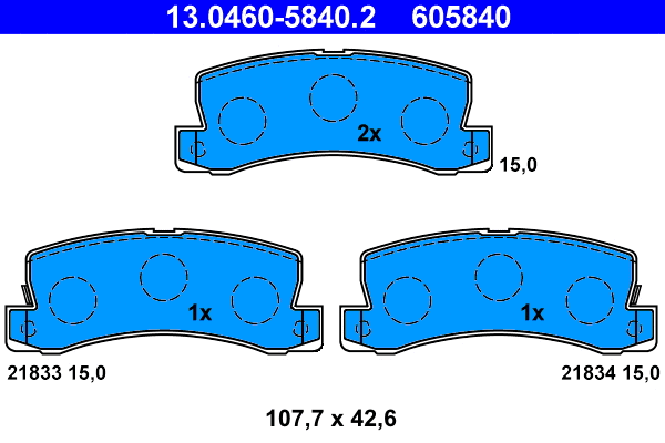 Brake Pad Set, disc brake (13.0460-5840.2)