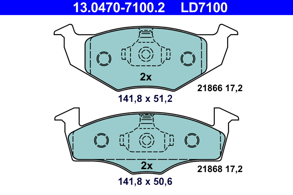 Brake Pad Set, disc brake (13.0470-7100.2)