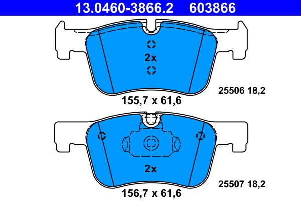 Brake Pad Set, disc brake (13.0460-3866.2)