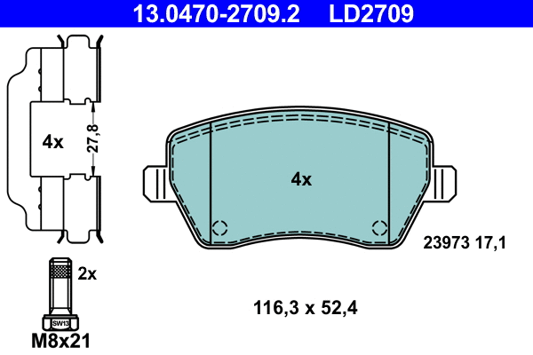 Brake Pad Set, disc brake (13.0470-2709.2)