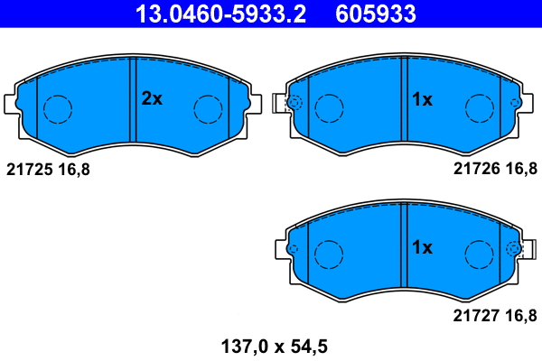 Brake Pad Set, disc brake (13.0460-5933.2)