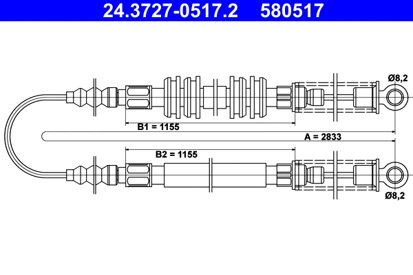 Cable Pull, parking brake (24.3727-0517.2)
