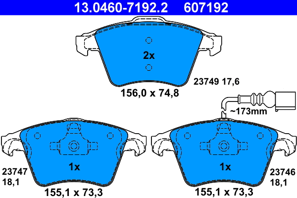 Brake Pad Set, disc brake (13.0460-7192.2)