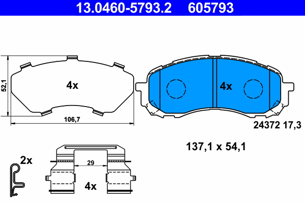 Brake Pad Set, disc brake (13.0460-5793.2)