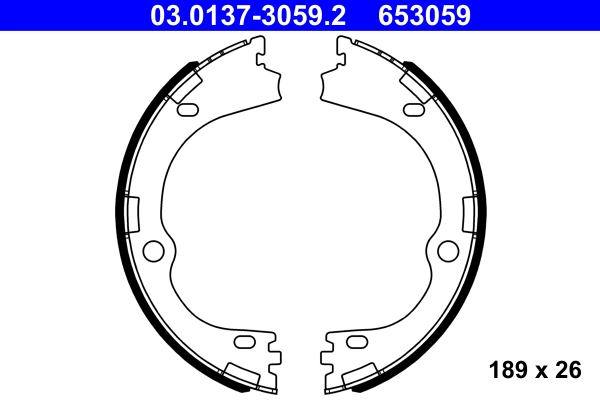 Brake Shoe Set, parking brake (03.0137-3059.2)