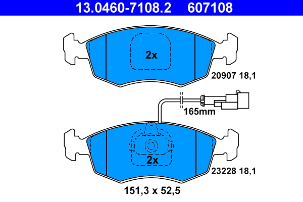 Brake Pad Set, disc brake (13.0460-7108.2)