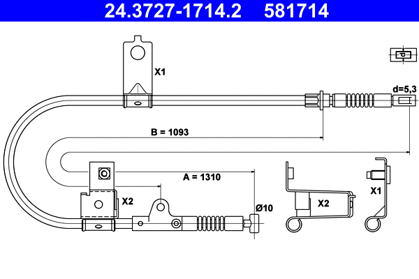 Cable Pull, parking brake (24.3727-1714.2)