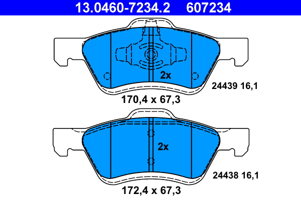 Brake Pad Set, disc brake (13.0460-7234.2)