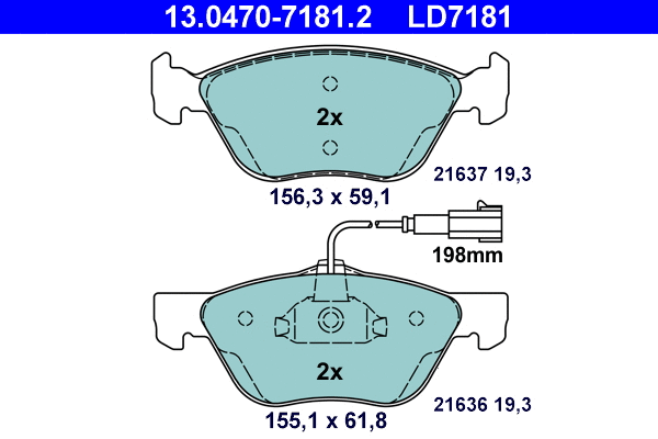 Brake Pad Set, disc brake (13.0470-7181.2)