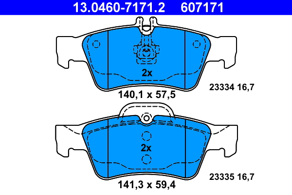 Brake Pad Set, disc brake (13.0460-7171.2)