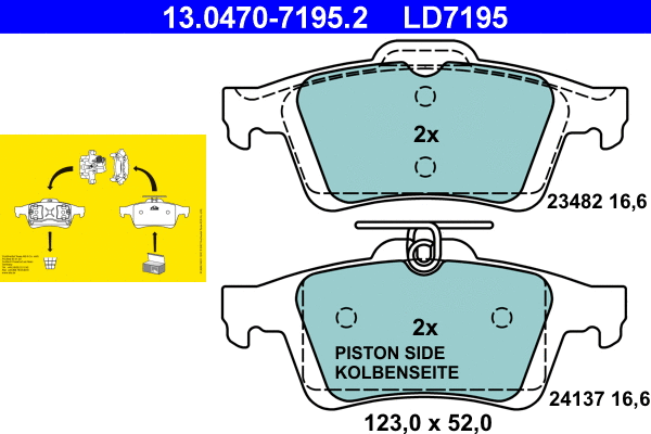 Brake Pad Set, disc brake (13.0470-7195.2)