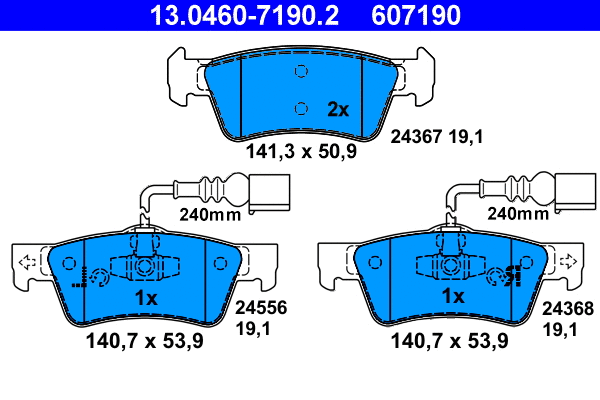 Brake Pad Set, disc brake (13.0460-7190.2)