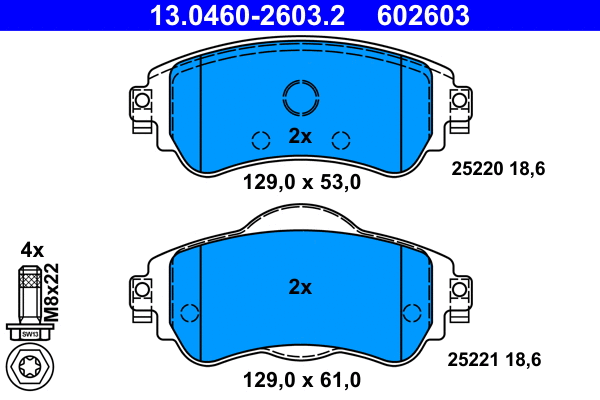 Brake Pad Set, disc brake (13.0460-2603.2)