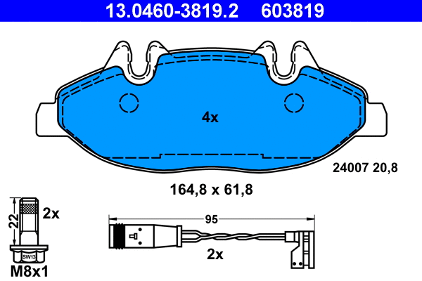 Brake Pad Set, disc brake (13.0460-3819.2)